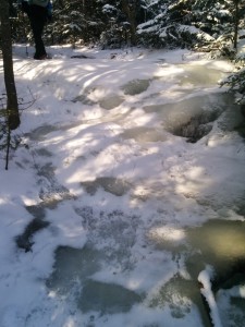 Icy path up Whiteface Mountain