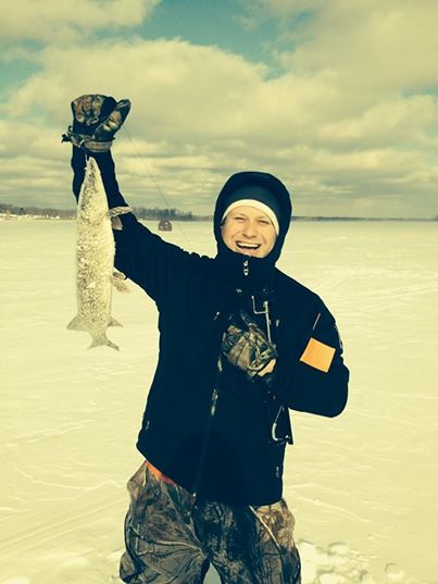 Fish ON! Nice 27" Pike Caught on a tip-up while testing the Ambush DLX.