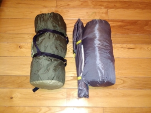 Quartdome (left), Sierra Designs Convert 2 (right).