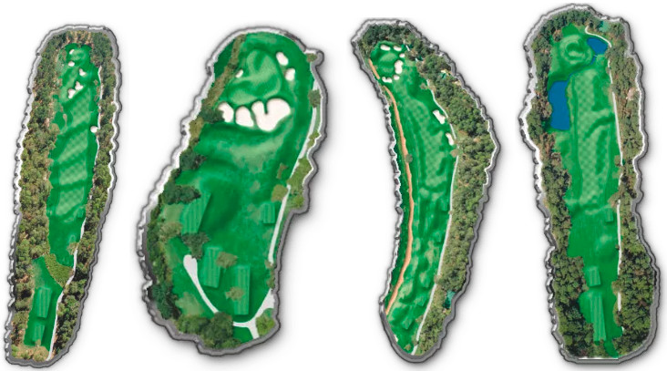 From left to right, holes #1, #3, #4 and #6