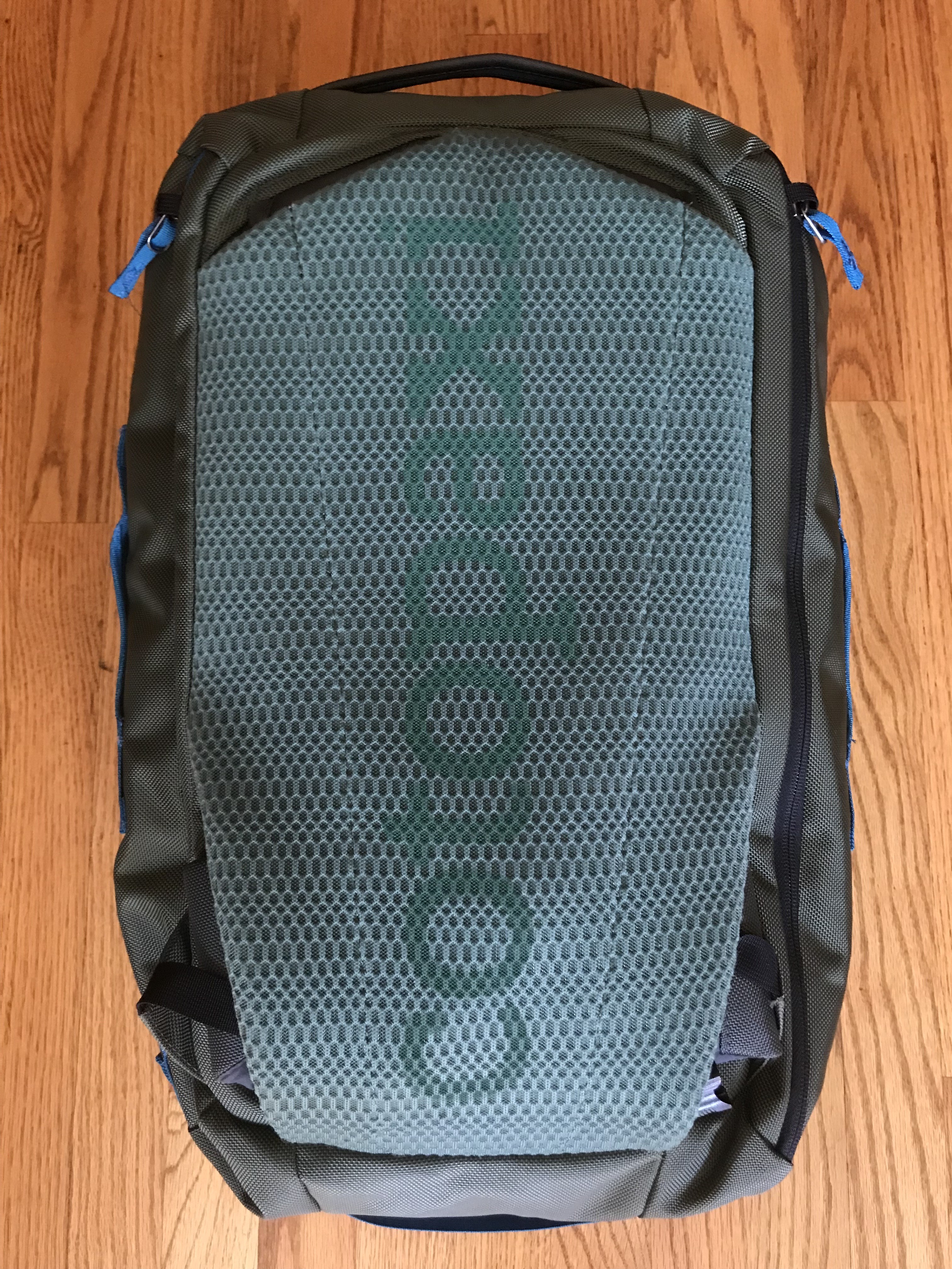 The Allpa 35L straps fully stowed.